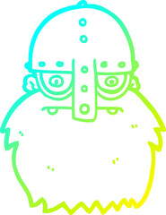 cold gradient line drawing cartoon viking face