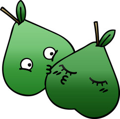 gradient shaded cartoon pears