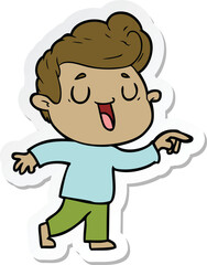 sticker of a happy cartoon man