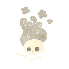 retro cartoon skull and bones