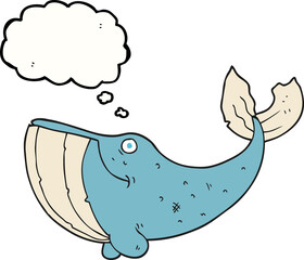 Fototapeta premium thought bubble cartoon whale