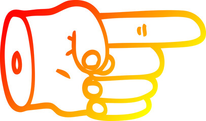 warm gradient line drawing pointing hand symbol