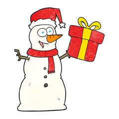 textured cartoon snowman