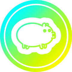 fat pig circular in cold gradient spectrum