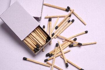 Close-up of a red match isolated on a white background. with clipping path