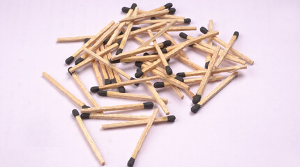 Close-up of a red match isolated on a white background. with clipping path