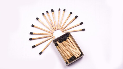 Close-up of a red match isolated on a white background. with clipping path