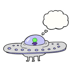 thought bubble cartoon flying saucer
