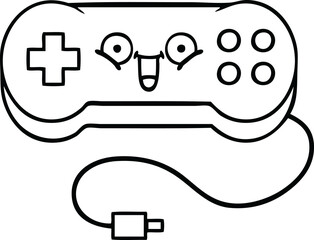 line drawing cartoon game controller