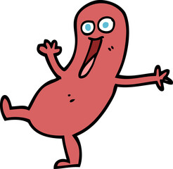 happy hand drawn doodle style cartoon sausage