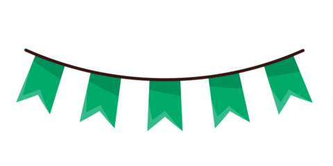 green garlands party banner
