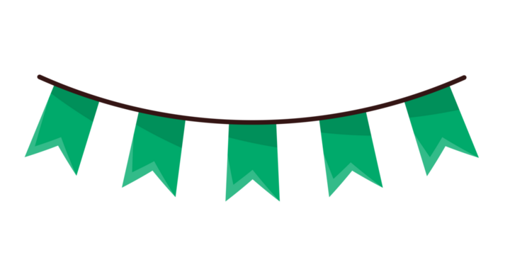 green garlands party banner