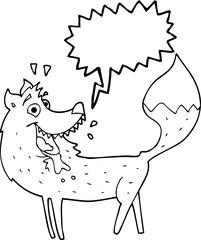 speech bubble cartoon wolf