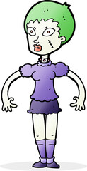 cartoon zombie monster woman