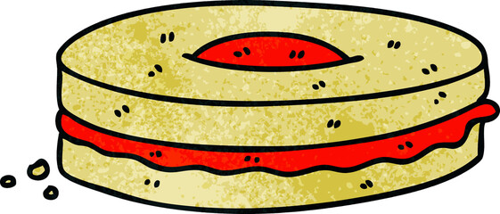 quirky hand drawn cartoon jam biscuit