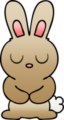 quirky gradient shaded cartoon rabbit