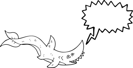 speech bubble cartoon shark