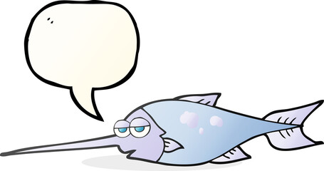 speech bubble cartoon swordfish