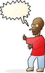 cartoon mean looking man with speech bubble