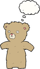cute cartoon teddy bear with thought bubble