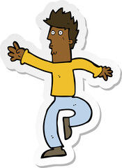 sticker of a cartoon urgent man