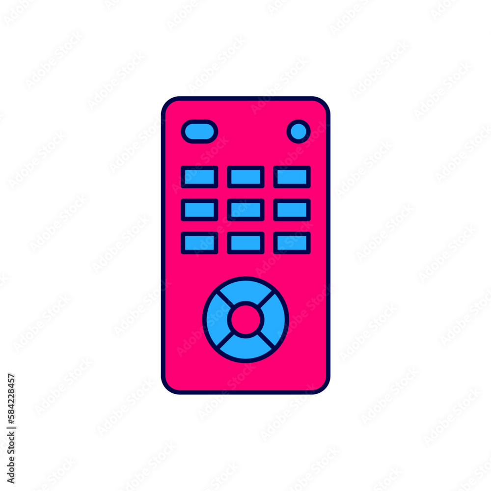 Poster filled outline remote control icon isolated on white background. vector