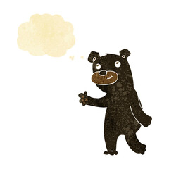 cute cartoon black bear with thought bubble