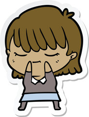 sticker of a cartoon woman