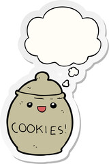 cute cartoon cookie jar and thought bubble as a printed sticker