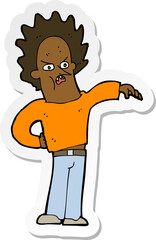 sticker of a cartoon nasty boy