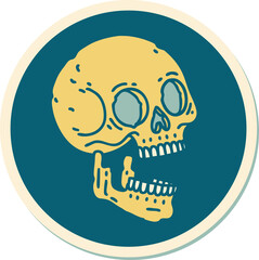 tattoo style sticker of a skull