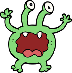 cartoon doodle monster