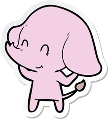 sticker of a cute cartoon elephant