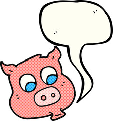 comic book speech bubble cartoon pig