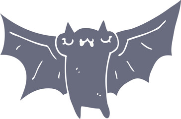 cute flat color style cartoon halloween bat