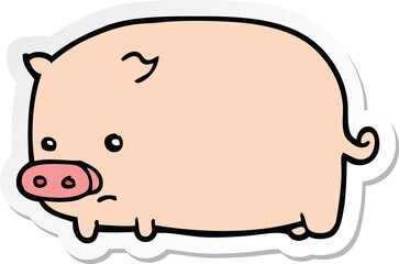 sticker of a cute cartoon pig