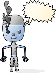 cartoon robot with speech bubble