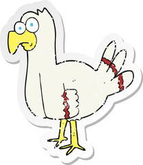 retro distressed sticker of a cartoon bird