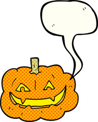 comic book speech bubble cartoon spooky pumpkin
