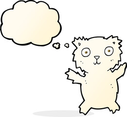 cartoon polar bear with thought bubble