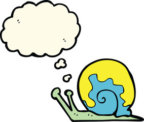 cartoon snail with thought bubble