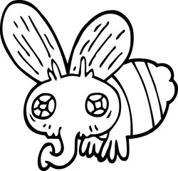 line drawing cartoon of a fly