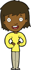 cartoon happy woman
