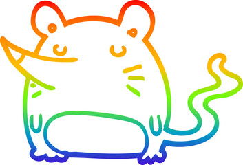 rainbow gradient line drawing cartoon mouse