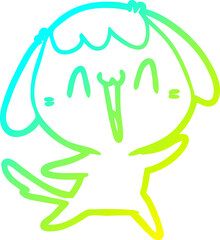 cold gradient line drawing cute cartoon dog