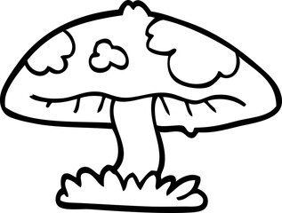 line drawing cartoon mushroom