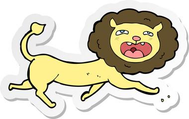 sticker of a cartoon lion