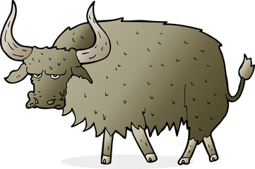 cartoon annoyed hairy cow