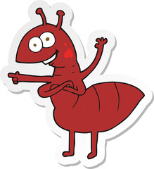 sticker of a cartoon ant