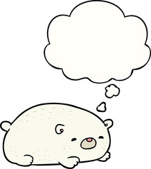 cartoon polar bear and thought bubble